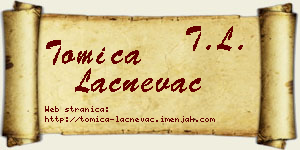 Tomica Lačnevac vizit kartica